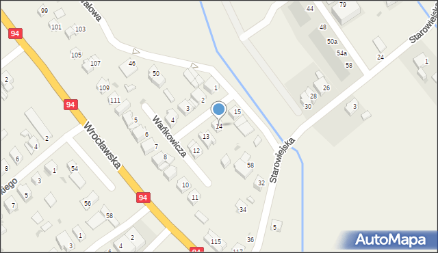 Radwanice, Wańkowicza, 14, mapa Radwanice