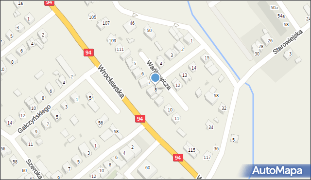 Radwanice, Wańkowicza, 8, mapa Radwanice