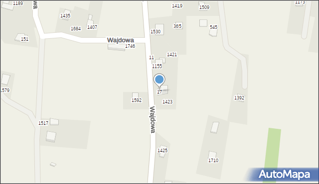 Radziechowy, Wajdowa, 17, mapa Radziechowy