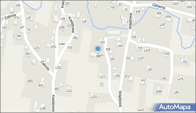 Radziechowy, Wajdowa, 366, mapa Radziechowy