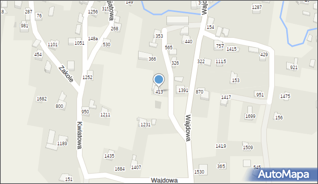 Radziechowy, Wajdowa, 413, mapa Radziechowy