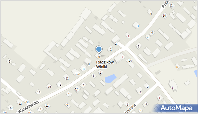 Radzików Wielki, Warszawska, 6, mapa Radzików Wielki