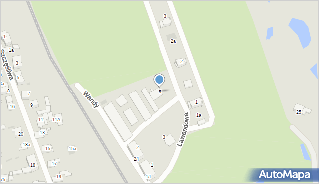 Radzionków, Wandy, 5, mapa Radzionków