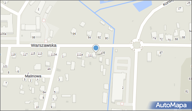 Radzyń Podlaski, Warszawska, 109a, mapa Radzyń Podlaski