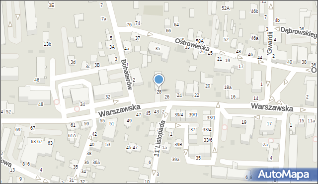Radzyń Podlaski, Warszawska, 28, mapa Radzyń Podlaski