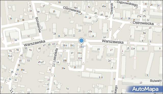 Radzyń Podlaski, Warszawska, 33/1, mapa Radzyń Podlaski