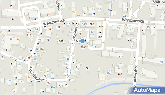 Radzyń Podlaski, Warszawska, 39a, mapa Radzyń Podlaski