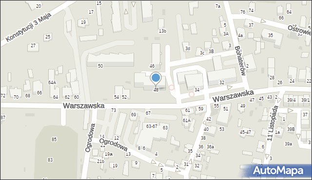 Radzyń Podlaski, Warszawska, 48, mapa Radzyń Podlaski