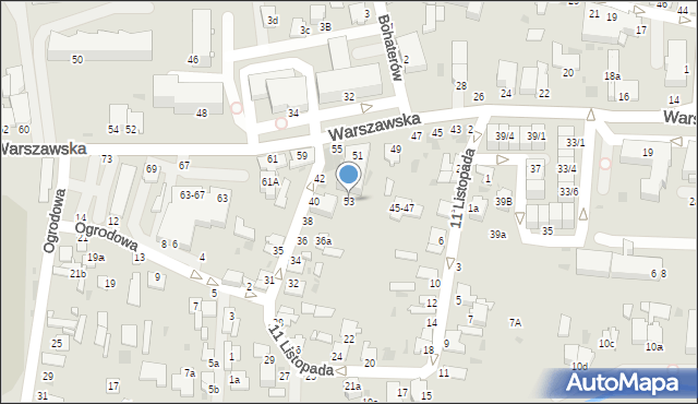 Radzyń Podlaski, Warszawska, 53, mapa Radzyń Podlaski