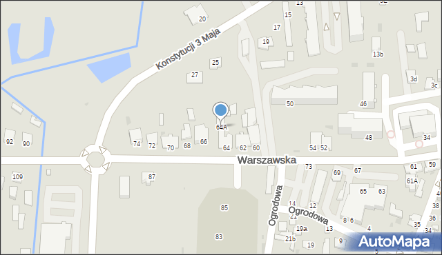 Radzyń Podlaski, Warszawska, 64A, mapa Radzyń Podlaski