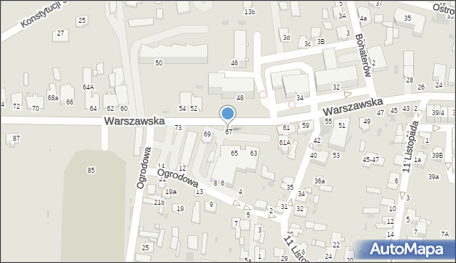 Radzyń Podlaski, Warszawska, 67, mapa Radzyń Podlaski