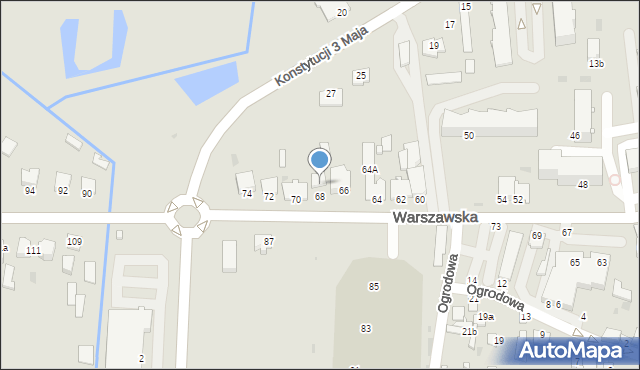 Radzyń Podlaski, Warszawska, 68a, mapa Radzyń Podlaski