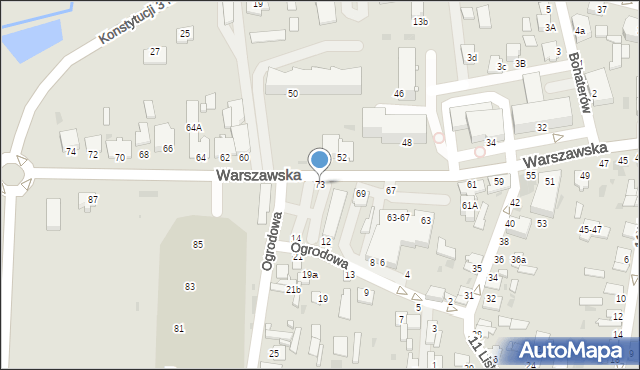 Radzyń Podlaski, Warszawska, 73, mapa Radzyń Podlaski