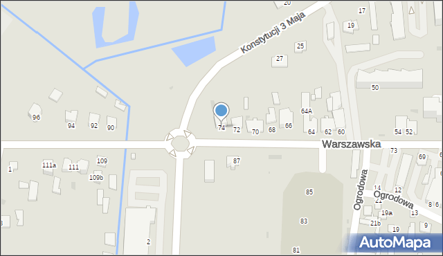 Radzyń Podlaski, Warszawska, 74, mapa Radzyń Podlaski