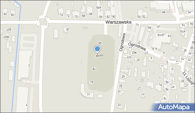 Radzyń Podlaski, Warszawska, 83, mapa Radzyń Podlaski
