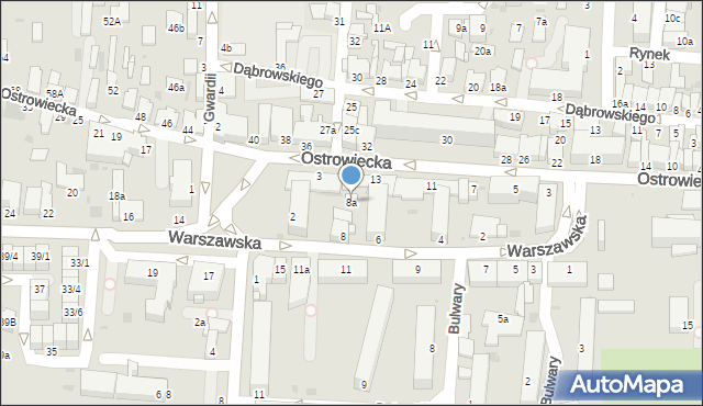 Radzyń Podlaski, Warszawska, 8a, mapa Radzyń Podlaski