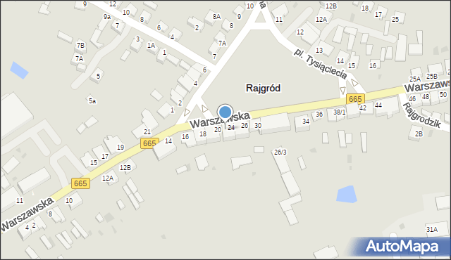 Rajgród, Warszawska, 22, mapa Rajgród