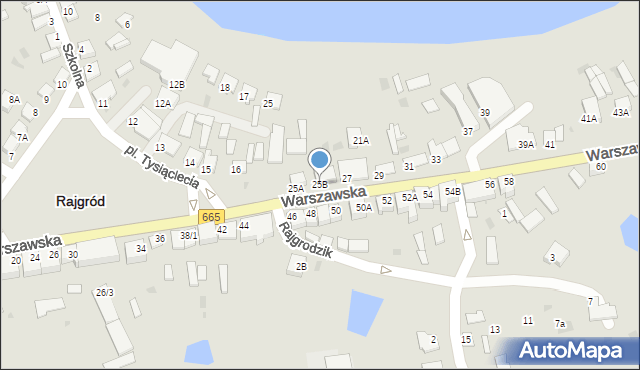 Rajgród, Warszawska, 25B, mapa Rajgród