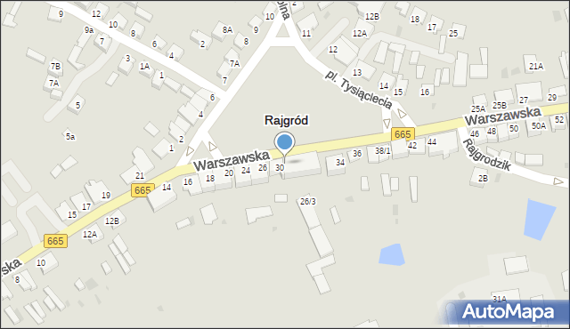 Rajgród, Warszawska, 32, mapa Rajgród