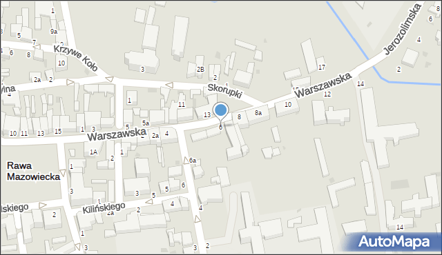 Rawa Mazowiecka, Warszawska, 6, mapa Rawa Mazowiecka