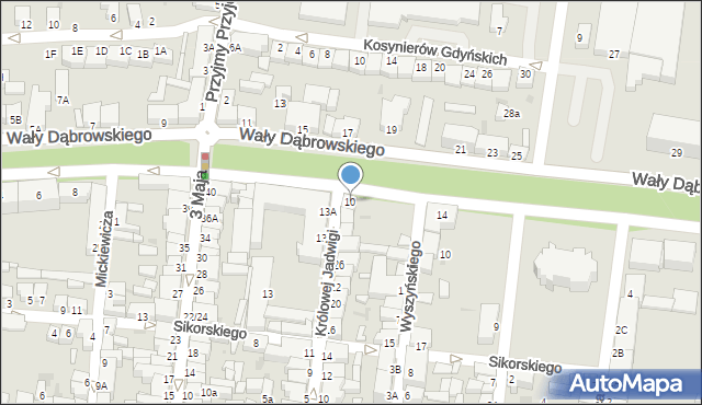 Rawicz, Wały Jarosława Dąbrowskiego, gen., 10, mapa Rawicz