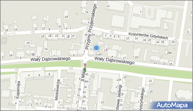 Rawicz, Wały Jarosława Dąbrowskiego, gen., 11, mapa Rawicz