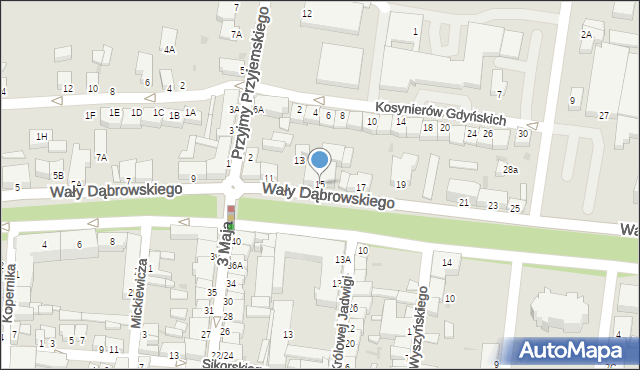 Rawicz, Wały Jarosława Dąbrowskiego, gen., 15, mapa Rawicz