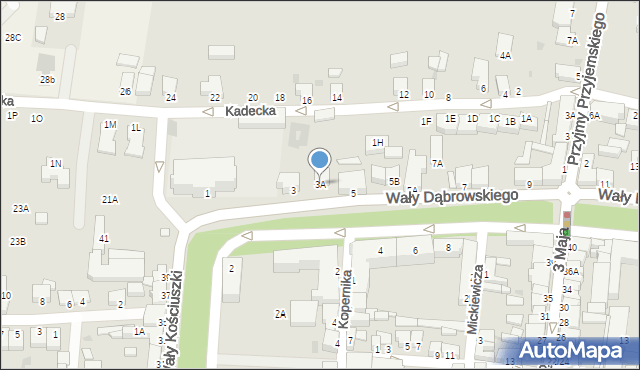 Rawicz, Wały Jarosława Dąbrowskiego, gen., 3A, mapa Rawicz