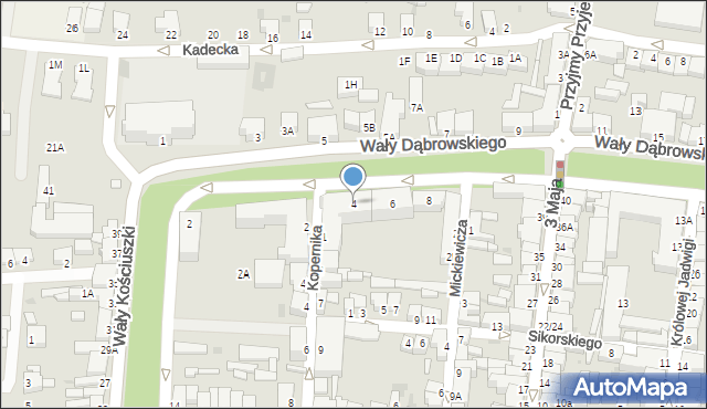 Rawicz, Wały Jarosława Dąbrowskiego, gen., 4, mapa Rawicz