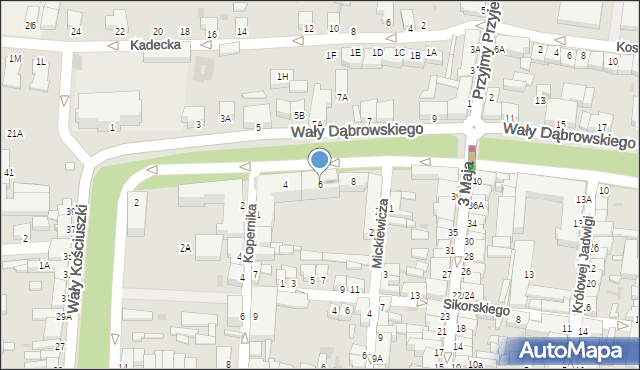Rawicz, Wały Jarosława Dąbrowskiego, gen., 6, mapa Rawicz