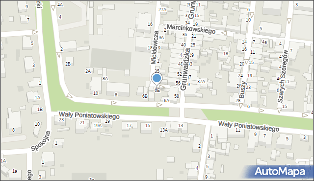 Rawicz, Wały Księcia Józefa Poniatowskiego, 6E, mapa Rawicz