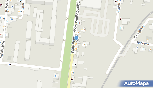 Rawicz, Wały Powstańców Wielkopolskich, 15, mapa Rawicz