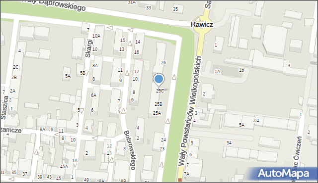 Rawicz, Wały Powstańców Wielkopolskich, 25C, mapa Rawicz