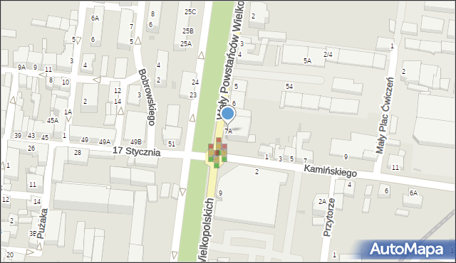 Rawicz, Wały Powstańców Wielkopolskich, 7A, mapa Rawicz