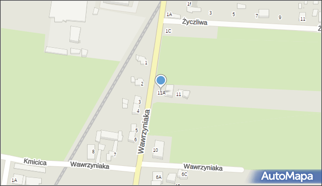 Rawicz, Wawrzyniaka Piotra, ks., 11A, mapa Rawicz