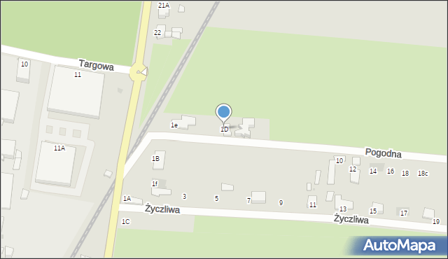 Rawicz, Wawrzyniaka Piotra, ks., 1D, mapa Rawicz