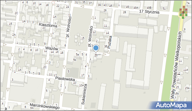 Rawicz, Wazów, 20, mapa Rawicz