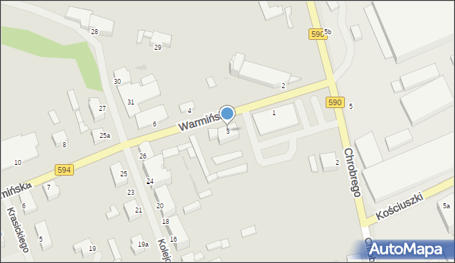 Reszel, Warmińska, 3, mapa Reszel