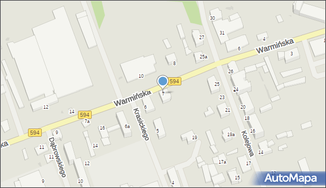 Reszel, Warmińska, 7, mapa Reszel