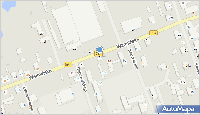 Reszel, Warmińska, 7a, mapa Reszel