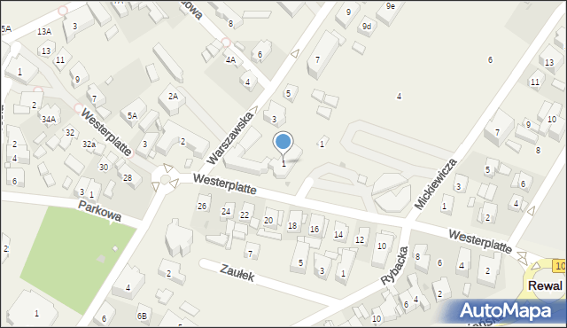Rewal, Warszawska, 1, mapa Rewal