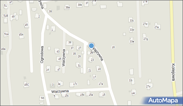 Ropczyce, Warzywna, 25, mapa Ropczyce