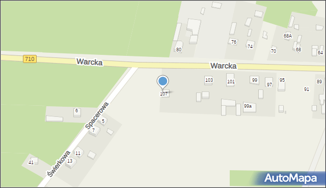 Rossoszyca, Warcka, 107, mapa Rossoszyca