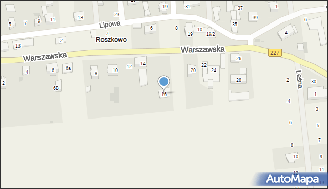 Roszkowo, Warszawska, 16, mapa Roszkowo