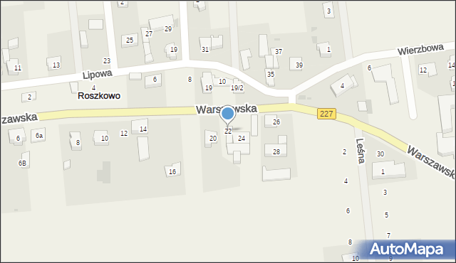 Roszkowo, Warszawska, 22, mapa Roszkowo