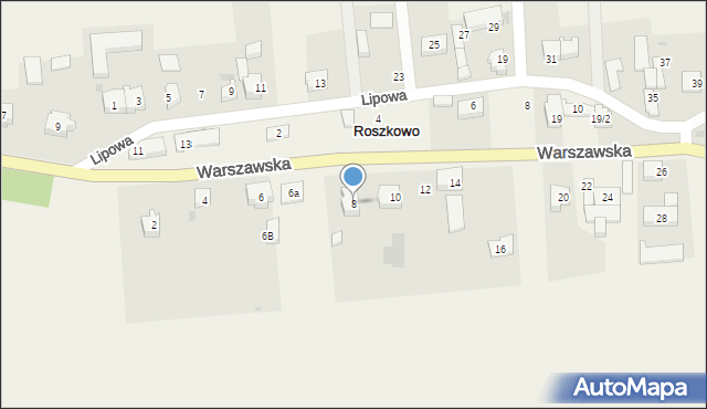 Roszkowo, Warszawska, 8, mapa Roszkowo