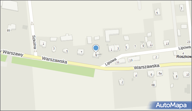Roszkowo, Warszawska, 9, mapa Roszkowo