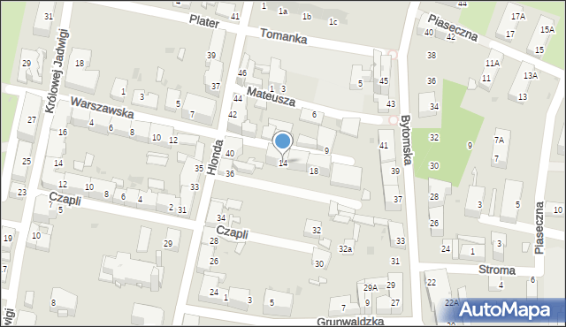 Ruda Śląska, Warszawska, 14, mapa Rudy Śląskiej