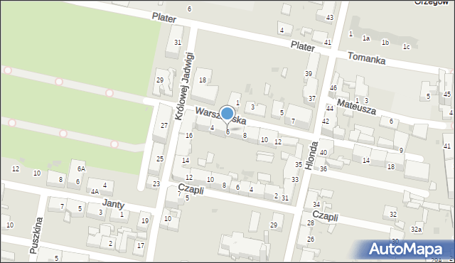 Ruda Śląska, Warszawska, 6, mapa Rudy Śląskiej