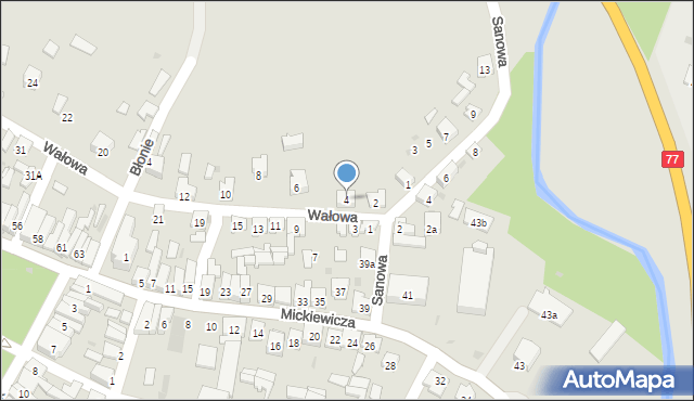 Rudnik nad Sanem, Wałowa, 4, mapa Rudnik nad Sanem